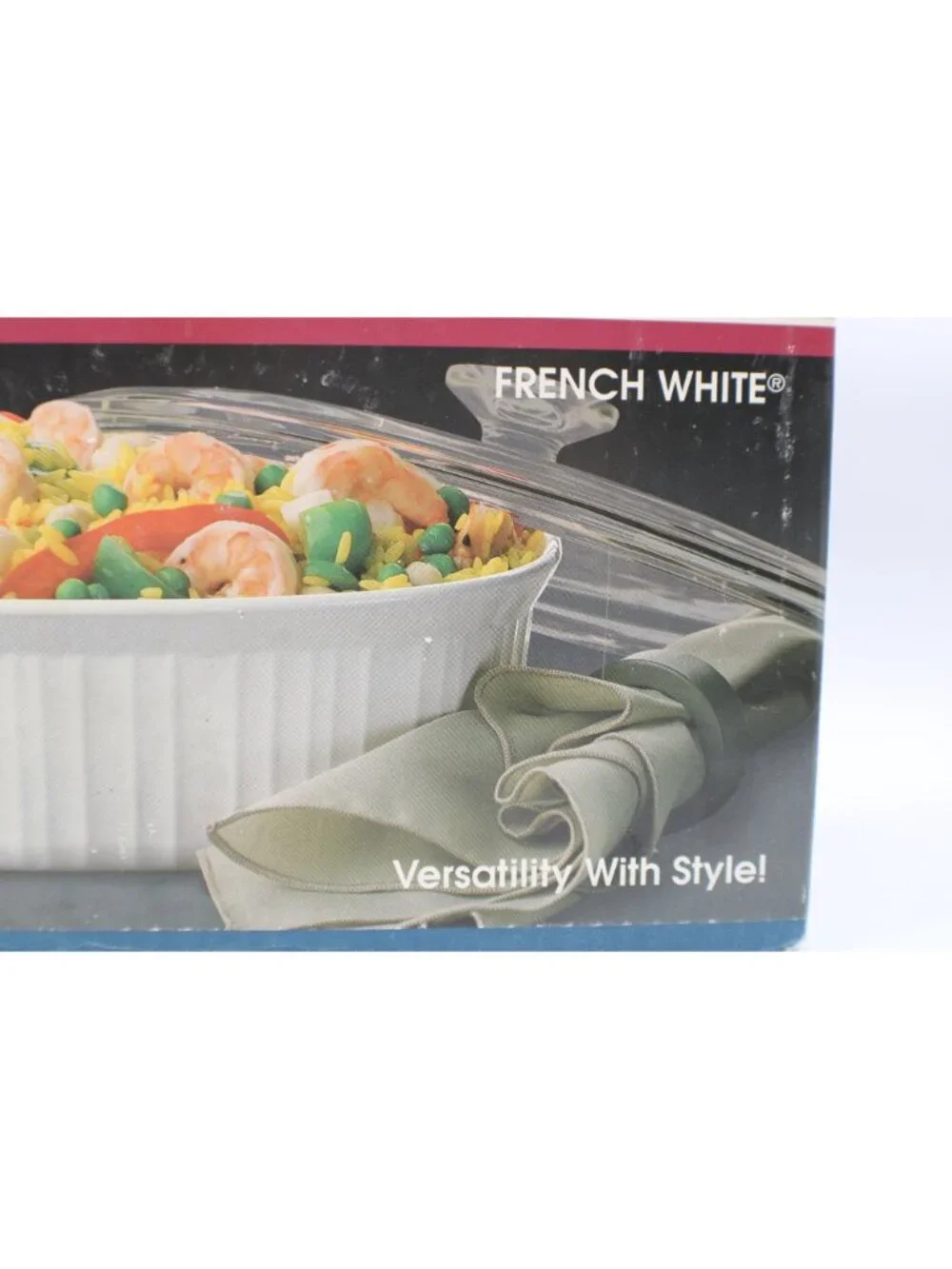 CorningWare 2.5 Qt French White Oval Casserole Dish W/Lid Oven & Microwave Safe